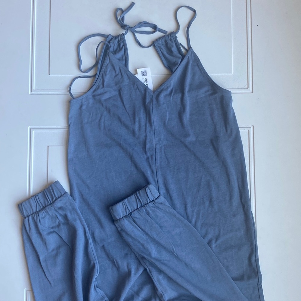 NWT Zara One Piece Jumpsuit Onsie Grey Blue Size S - Picture 7 of 10